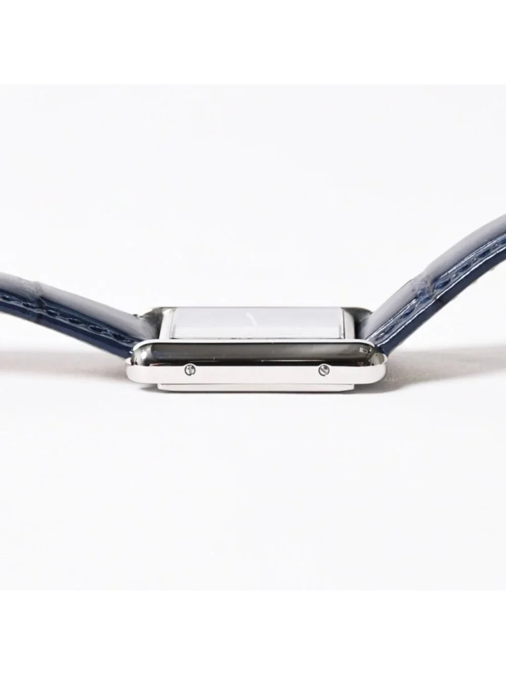 Cartier Tank Must LM Watch SS Quartz Leather Blue Dial